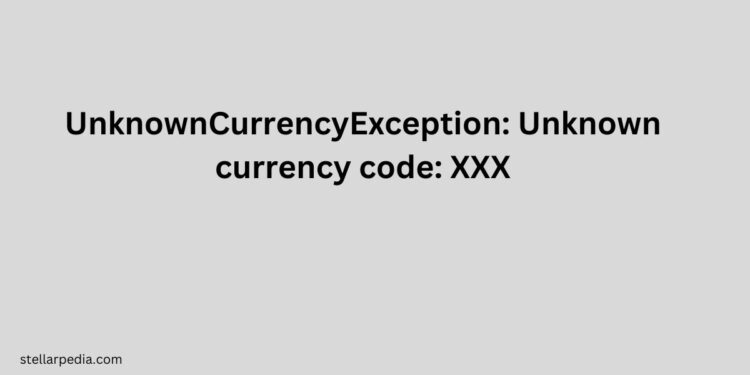 Unknown currency code