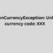Unknown currency code